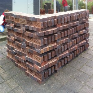 W2 Wall of stacked bricks